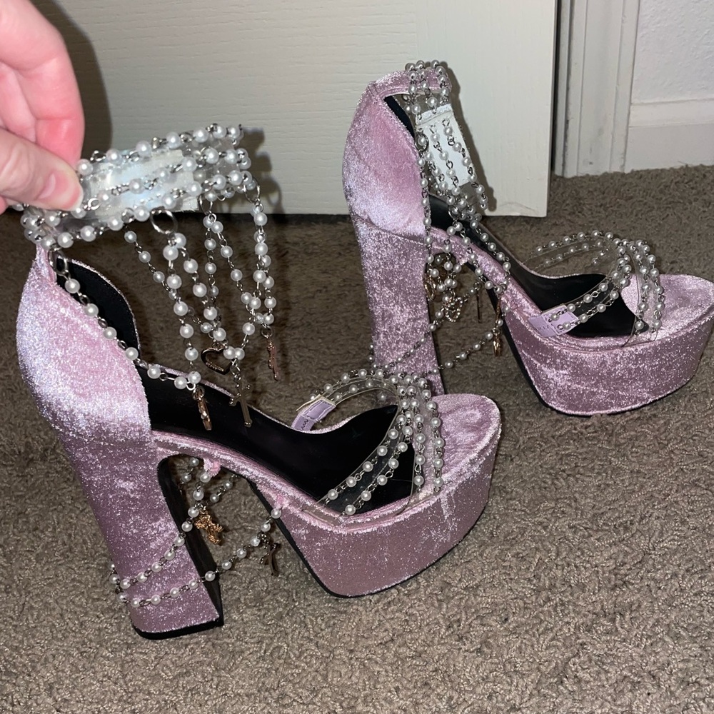 Sugar Thrillz Holy Revelation Platform Heels - Pink